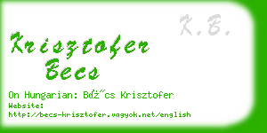 krisztofer becs business card